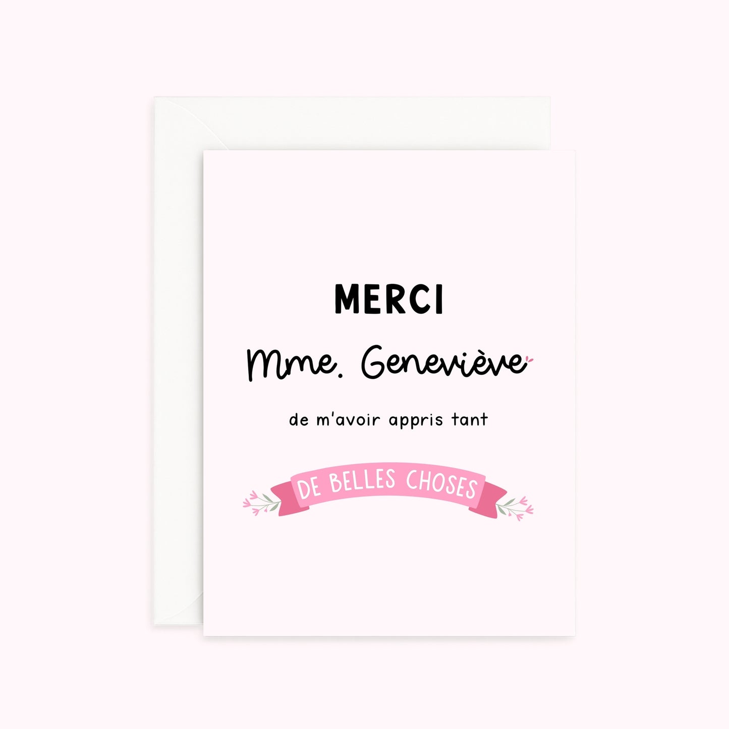 Carte - Merci de m'apprendre tant de belles choses