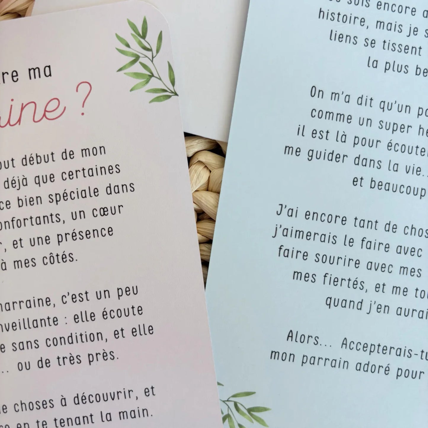 Carte demande spéciale parrain / marraine