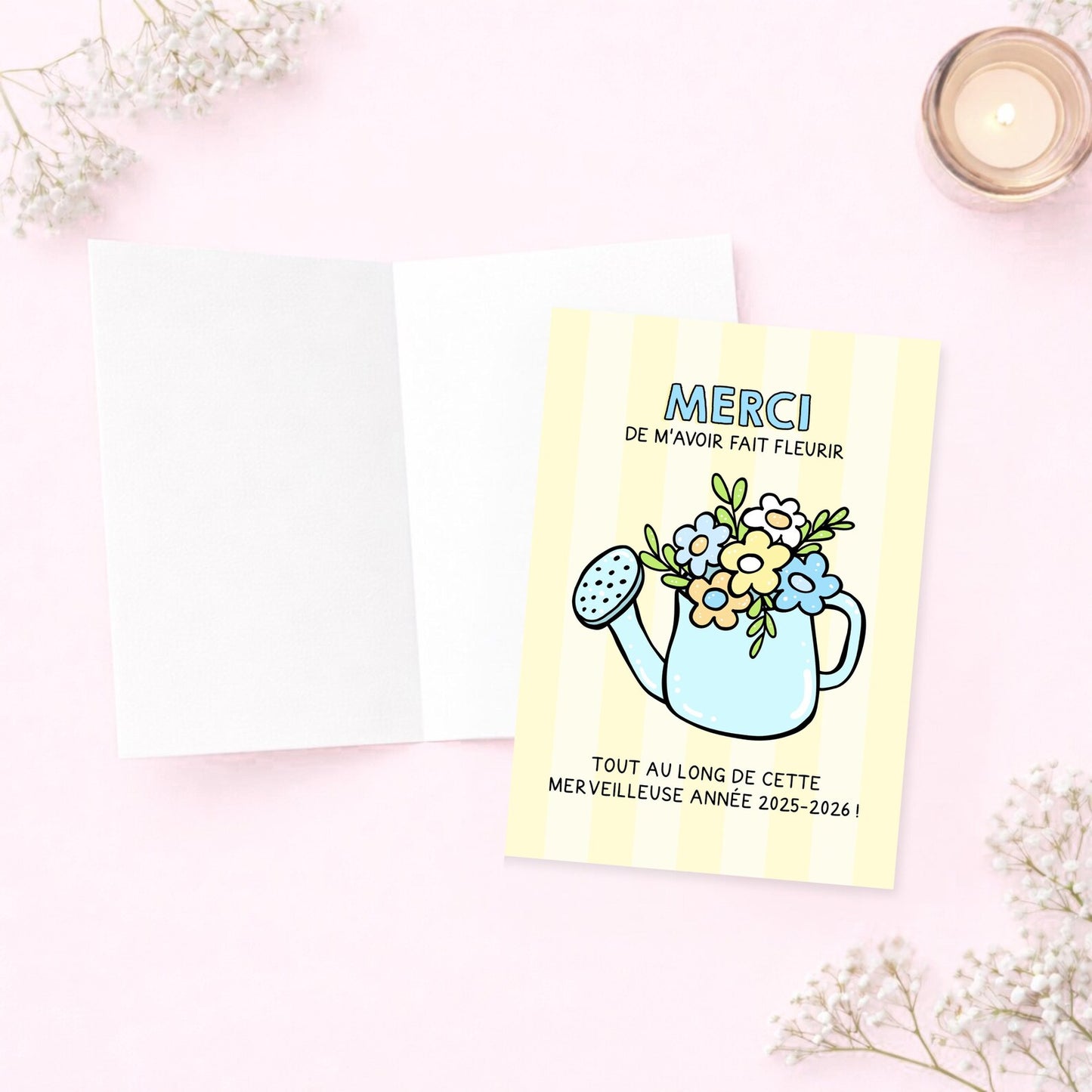 Carte de remerciement - Merci de m'avoir fait fleurir