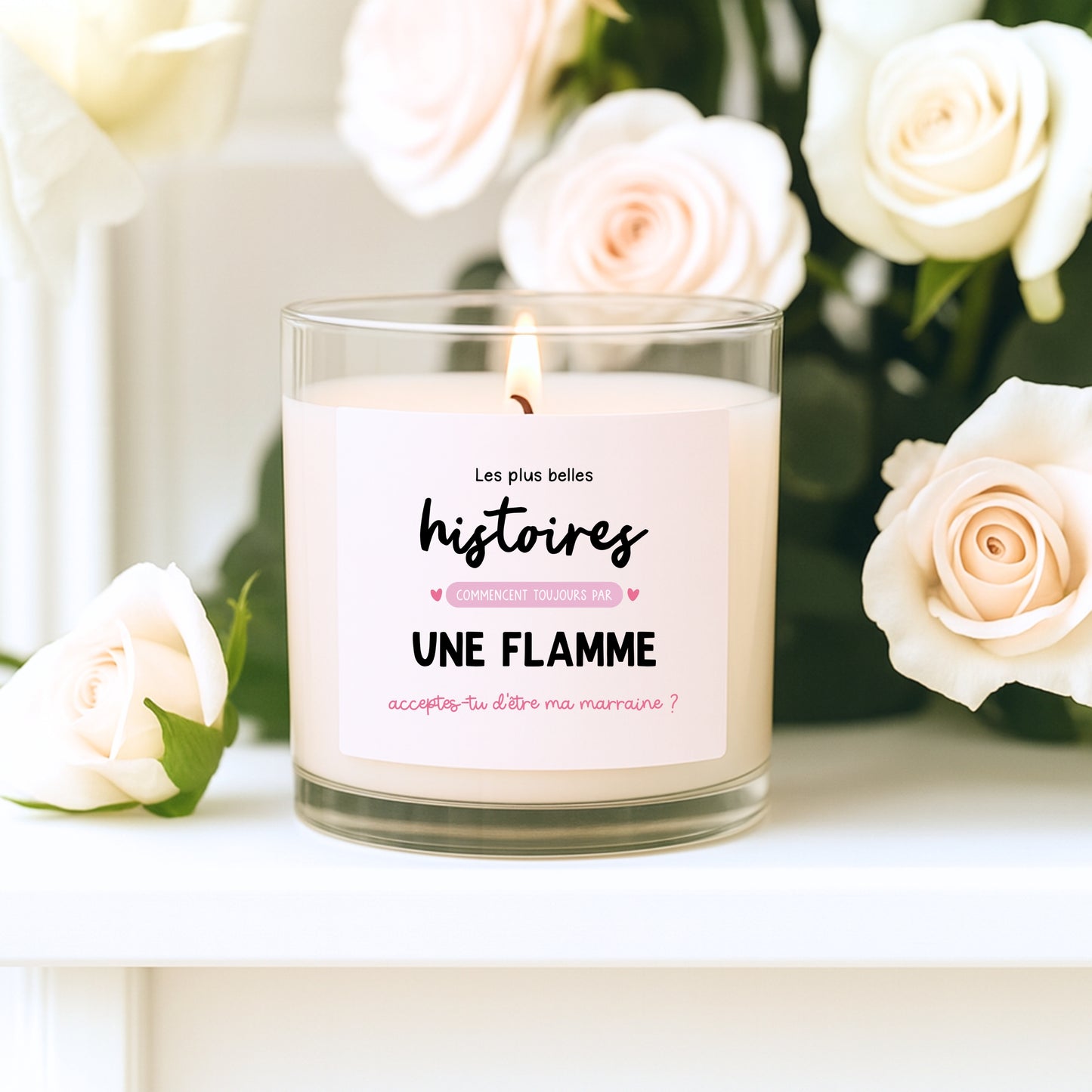 Étiquette chandelle - Acceptes-tu d'être ma marraine