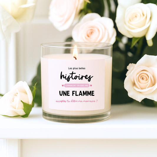 Étiquette chandelle - Acceptes-tu d'être ma marraine