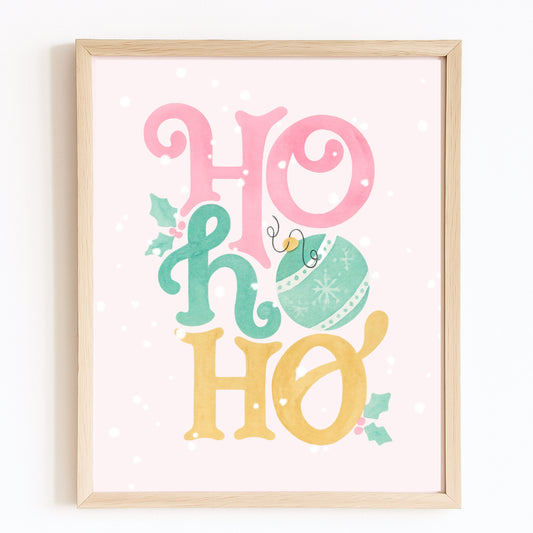 Impression d'art de Noël ''Ho Ho Ho''