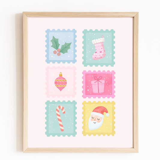 Impression d'art de Noël ''Timbre''