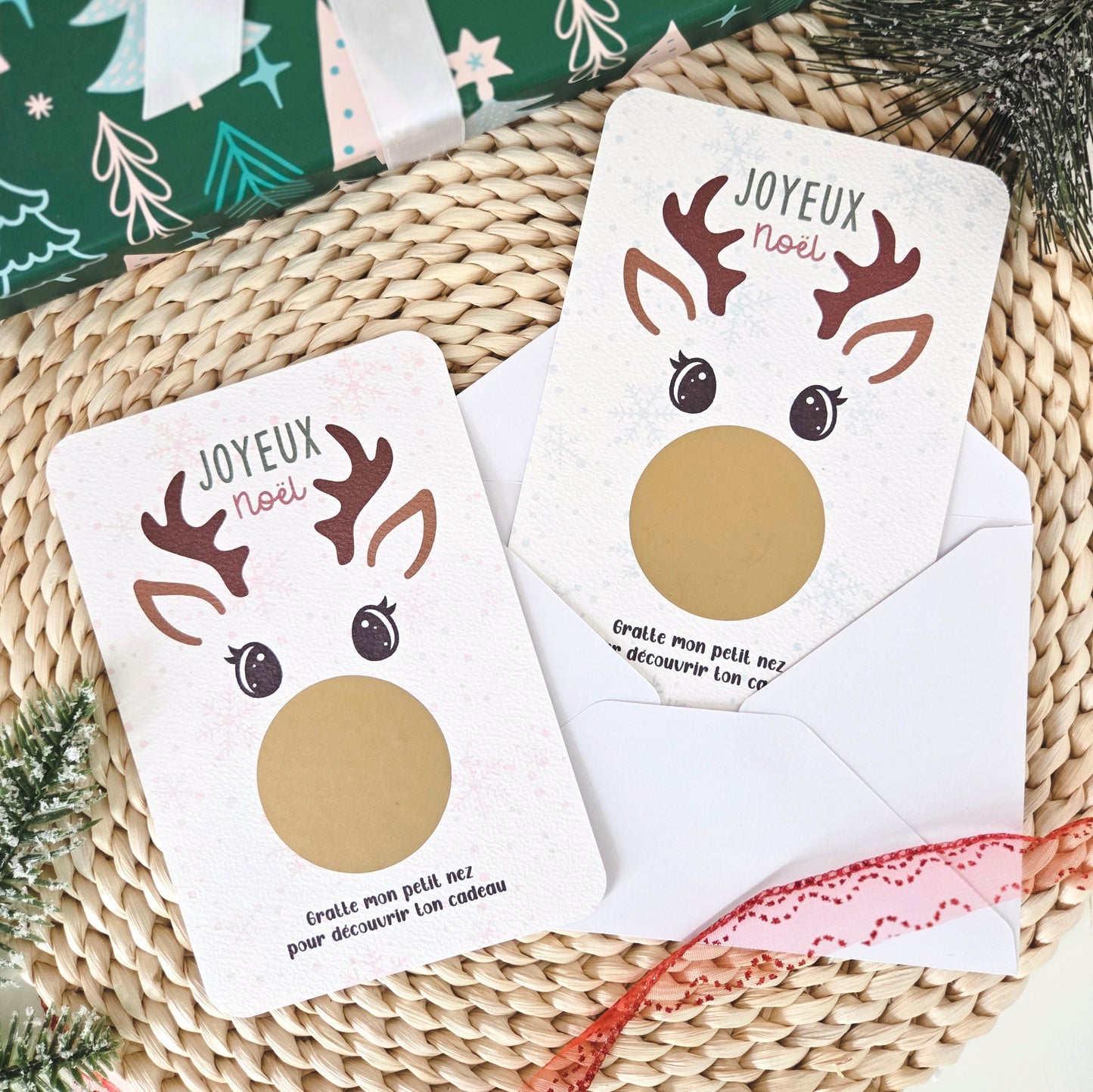 Cartes à gratter parrain / marraine - Édition de Noël