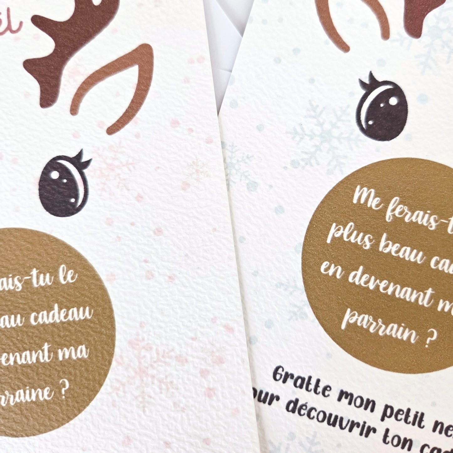 Cartes à gratter parrain / marraine - Édition de Noël