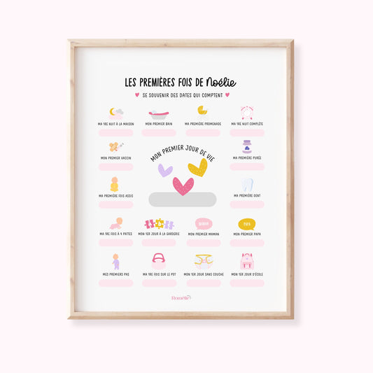 Affiche pour enfant ''mes premières fois''