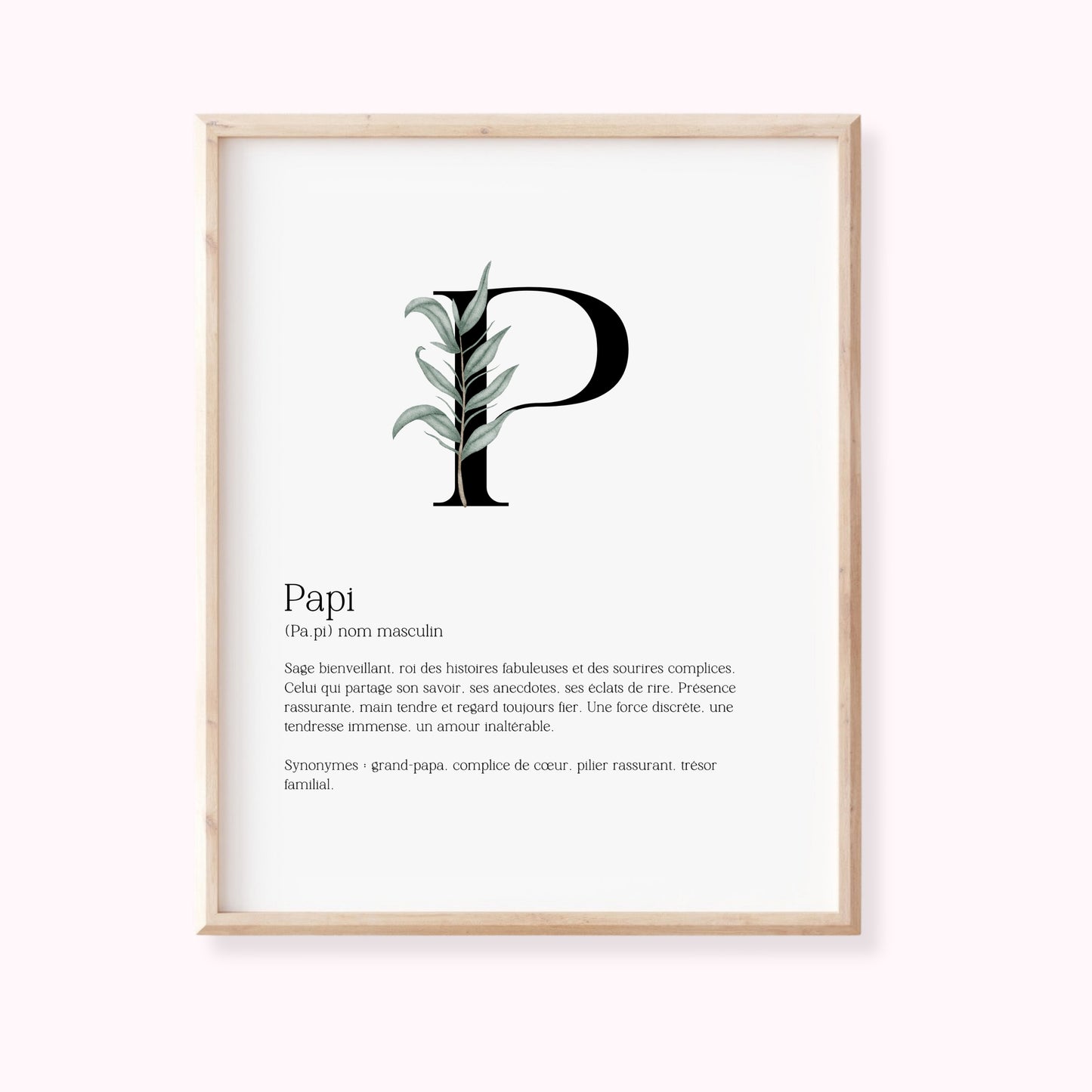 Affiche de définition pour papi