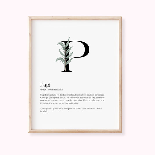 Affiche de définition pour papi