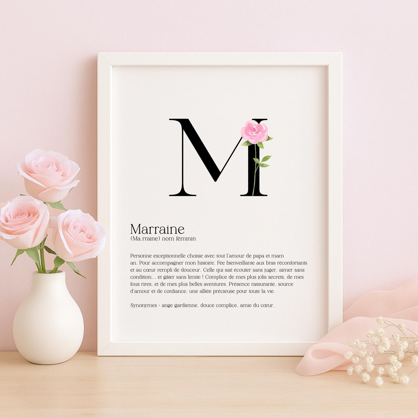 Affiche de définition pour marraine