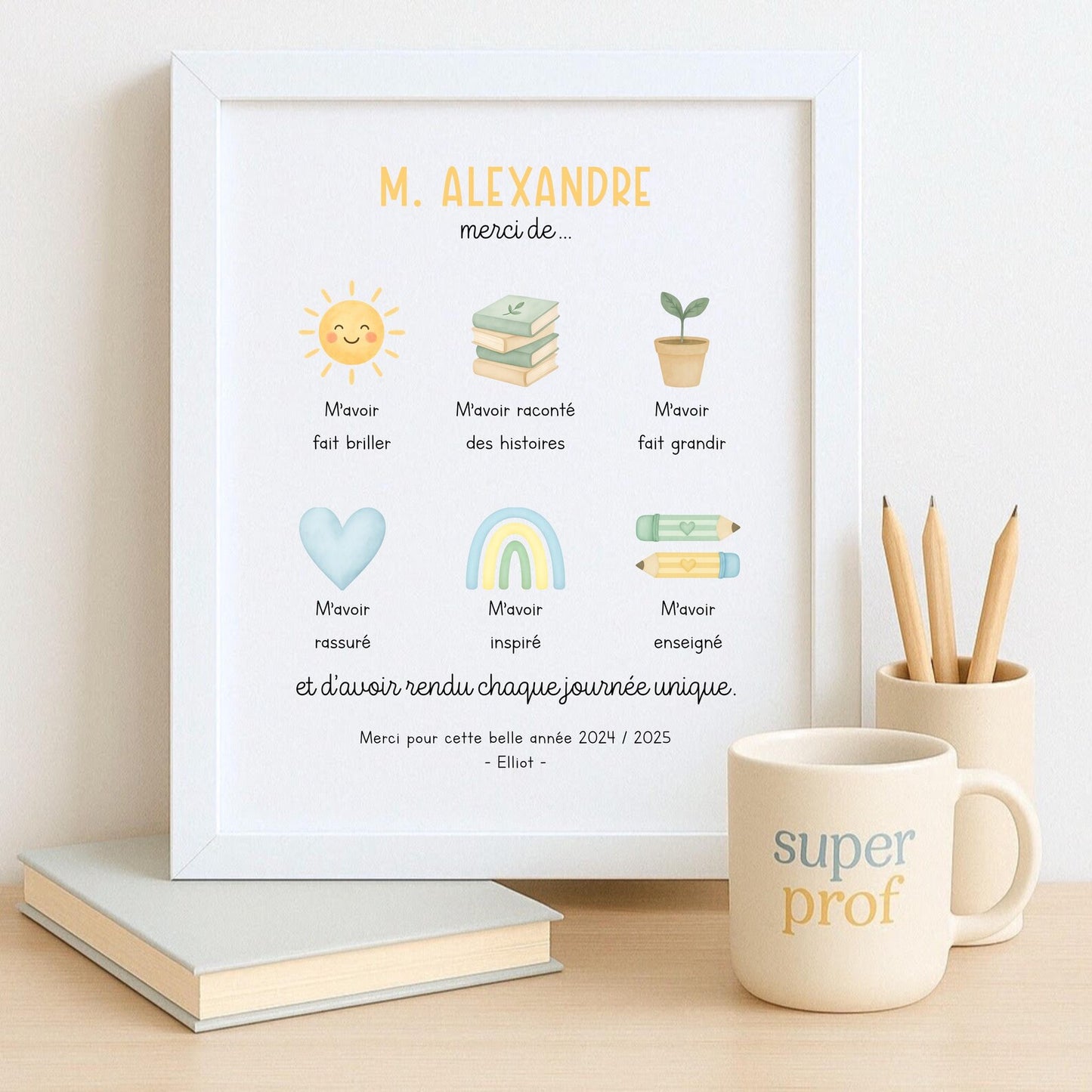 Affiche de remerciement pour enseignant(e)